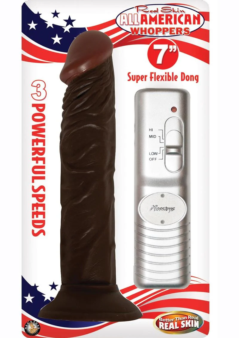 Real Skin All American Whoppers Vibrating Dildo with Wired Remote - Image 2