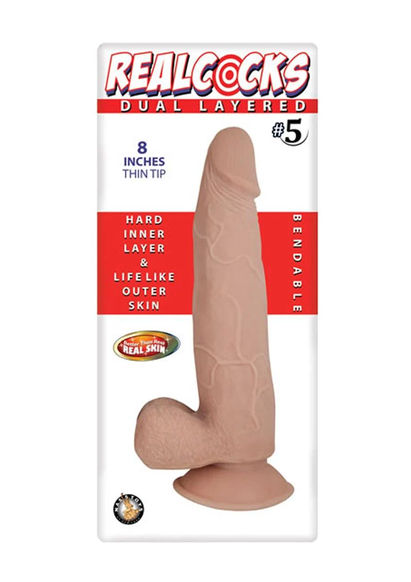 Realcocks Dual Layered #5 Bendable Dildo Thin Tip - Image 3