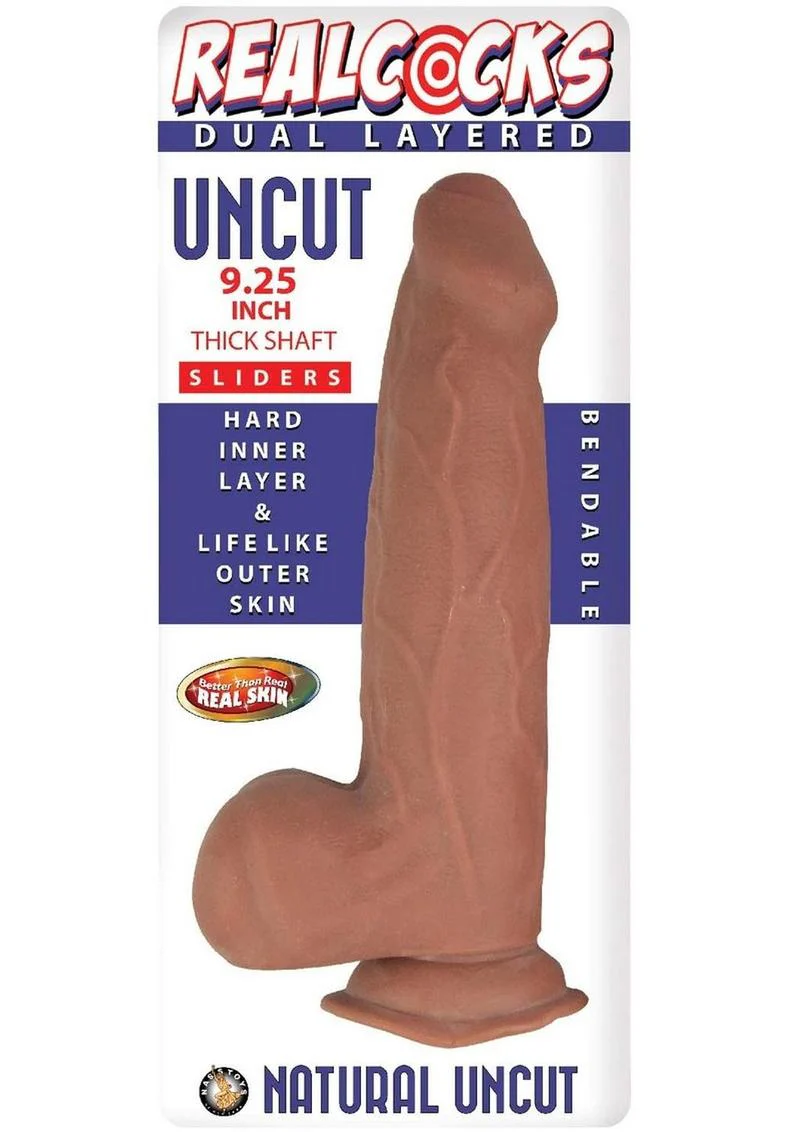 RealCocks Dual Layered Uncut Slider Thick Shaft Realistic Dildo - Image 5