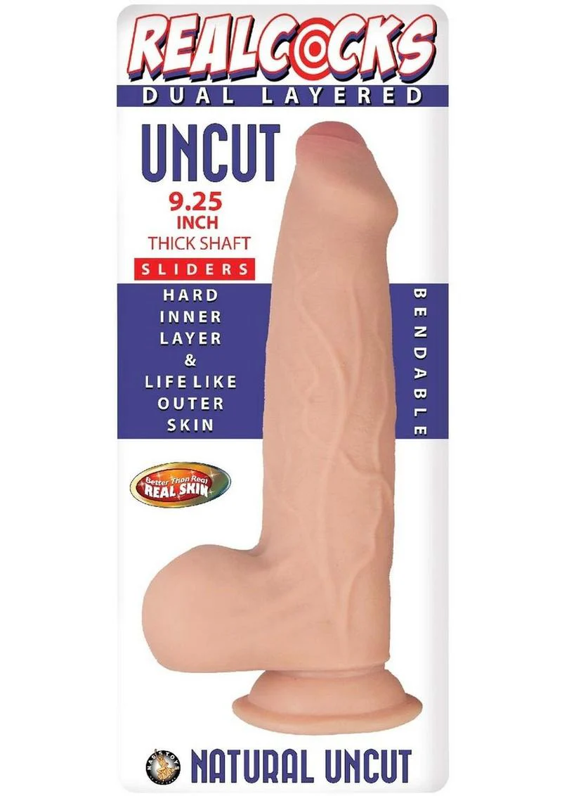 RealCocks Dual Layered Uncut Slider Thick Shaft Realistic Dildo - Image 6