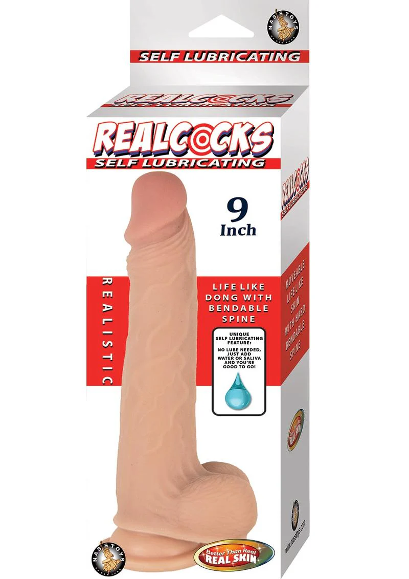 RealCocks Self-Lubricating Bendable Dildo with Balls Realistic Feel - Image 6