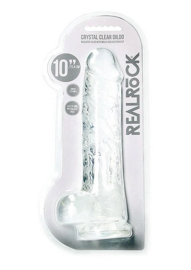 RealRock Crystal Clear Realistic Dildo with Balls - Image 10