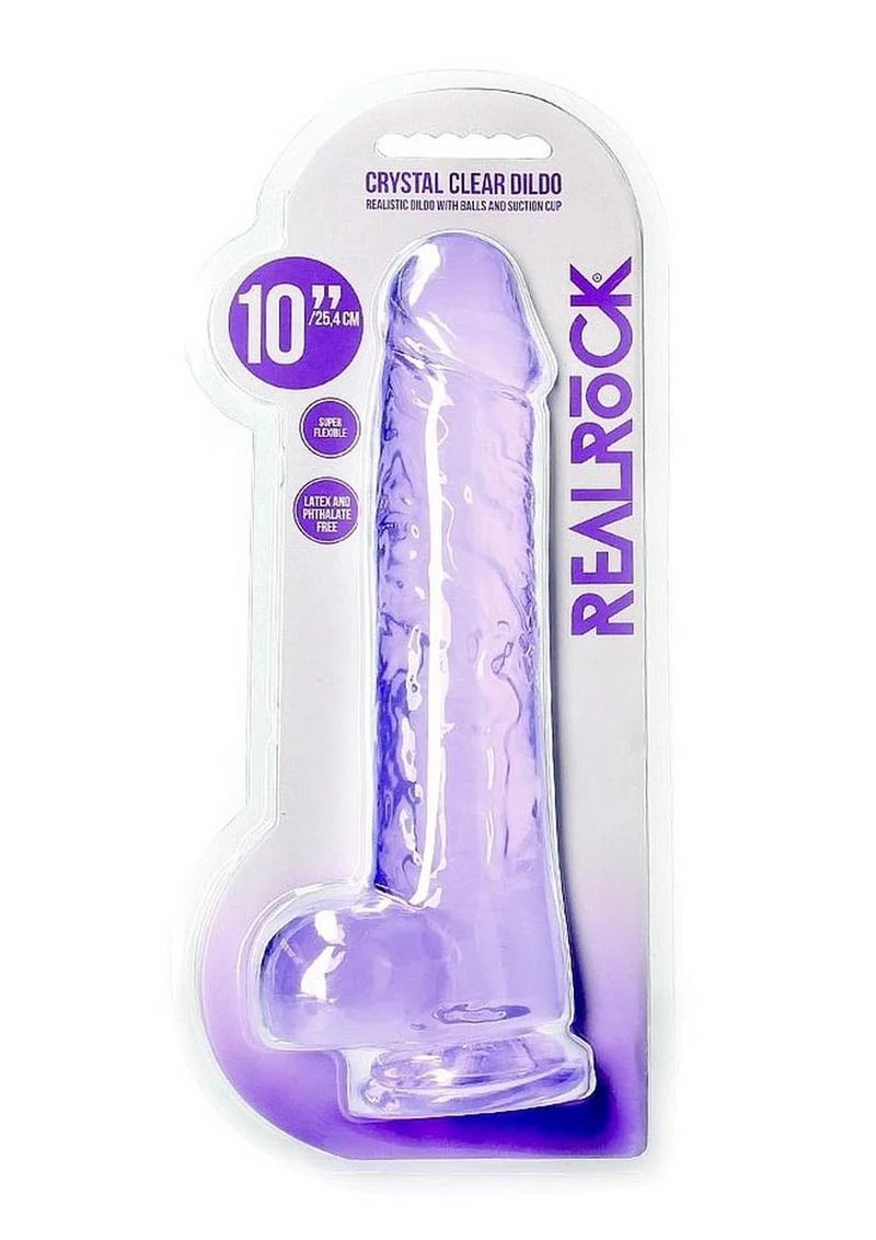 RealRock Crystal Clear Realistic Dildo with Balls - Image 4
