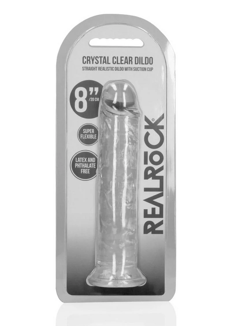 RealRock Crystal Clear Straight Dildo with Suction Cup - Image 7