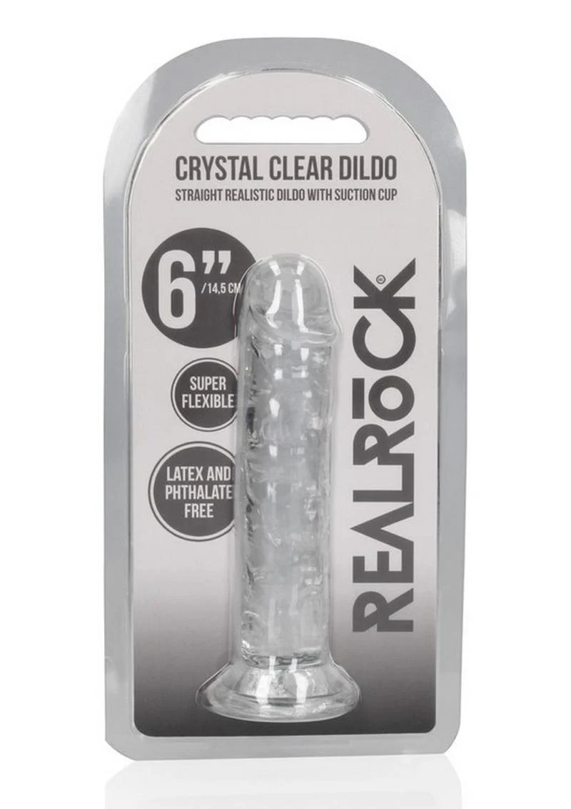 RealRock Crystal Clear Straight Dildo with Suction Cup - Image 8