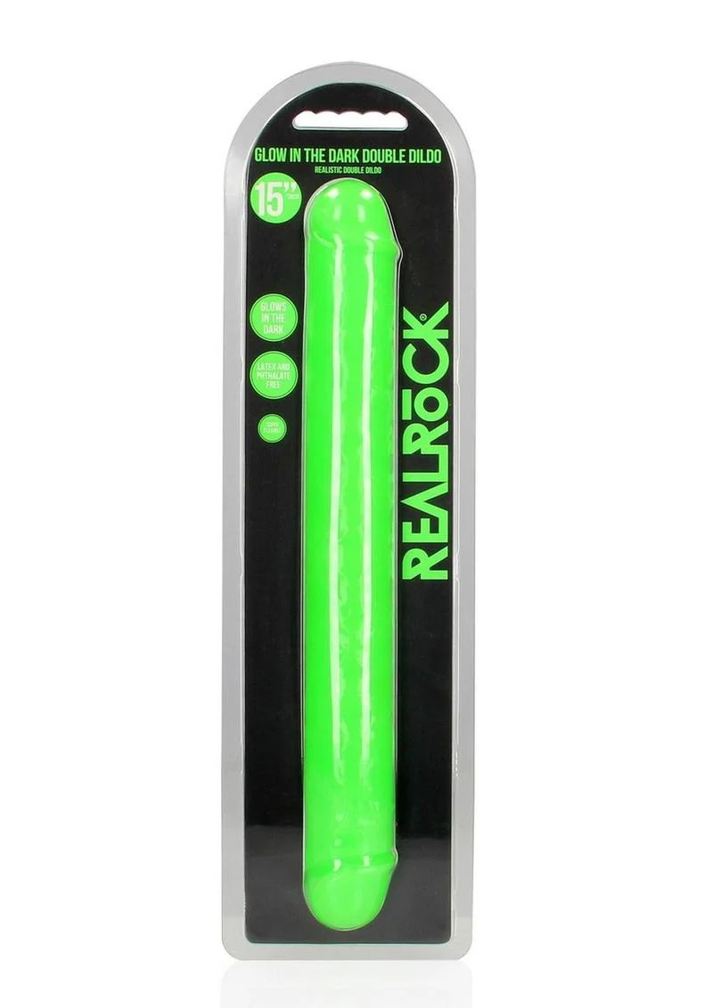 RealRock Glow in the Dark Double Dildo 15 Inch Dual-Ended Design - Image 10