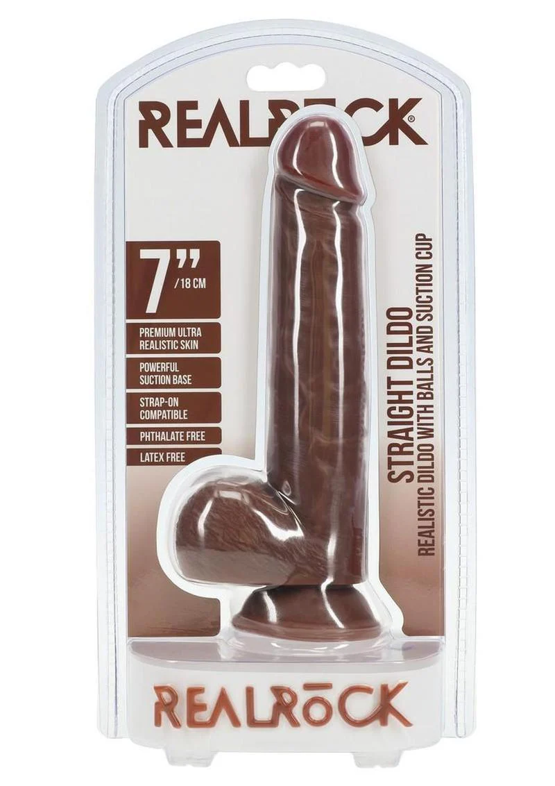 RealRock Straight Realistic Dildo with Balls 7 Inch - Image 10