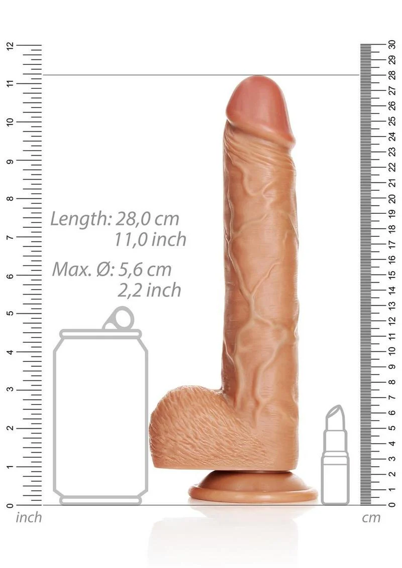 RealRock Straight Realistic Dildo with Balls And Suction Base - Image 3