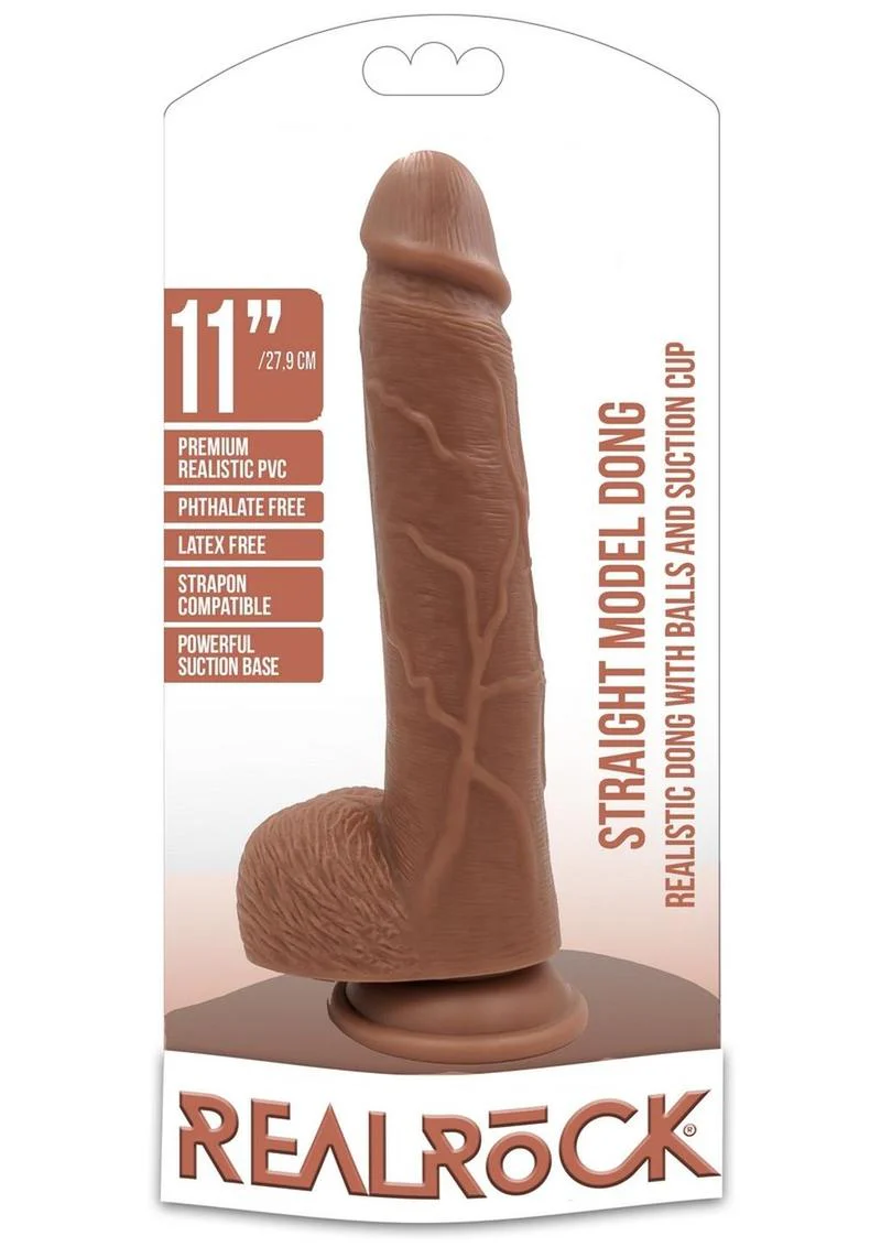 RealRock Straight Realistic Dildo with Balls And Suction Base - Image 31