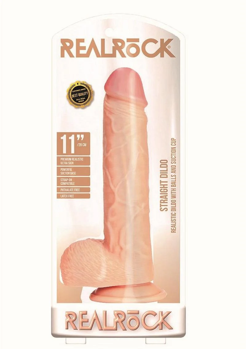 RealRock Straight Realistic Dildo with Balls And Suction Base - Image 32