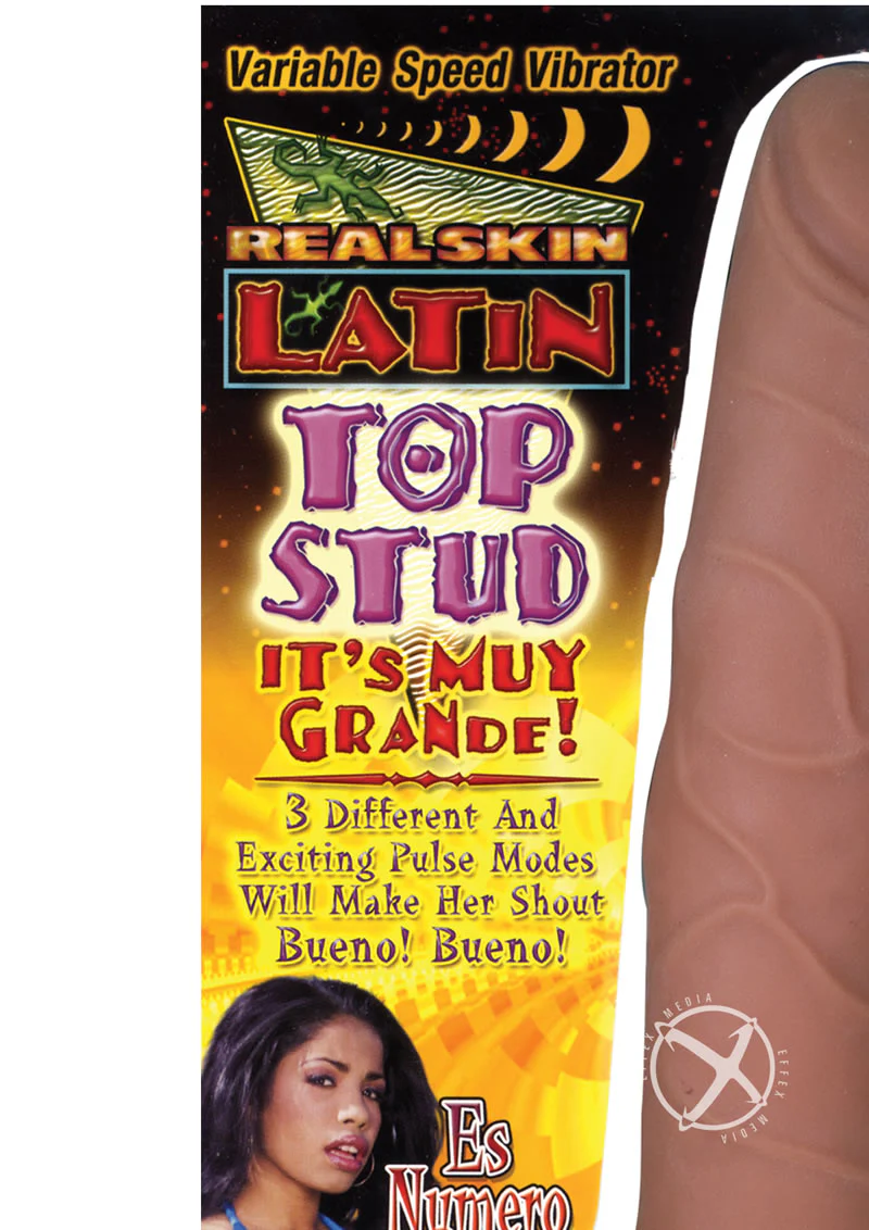 RealSkin Latin Top Stud Variable Speed Caramel Vibrator - Image 2