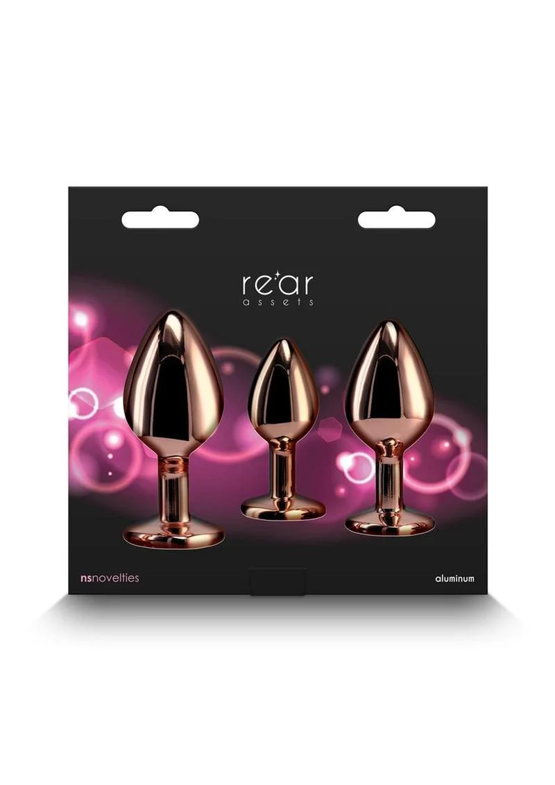 Rear Assets 3 Piece Metal Plug Kit Rainbow Aluminum with Gem Base - Image 11