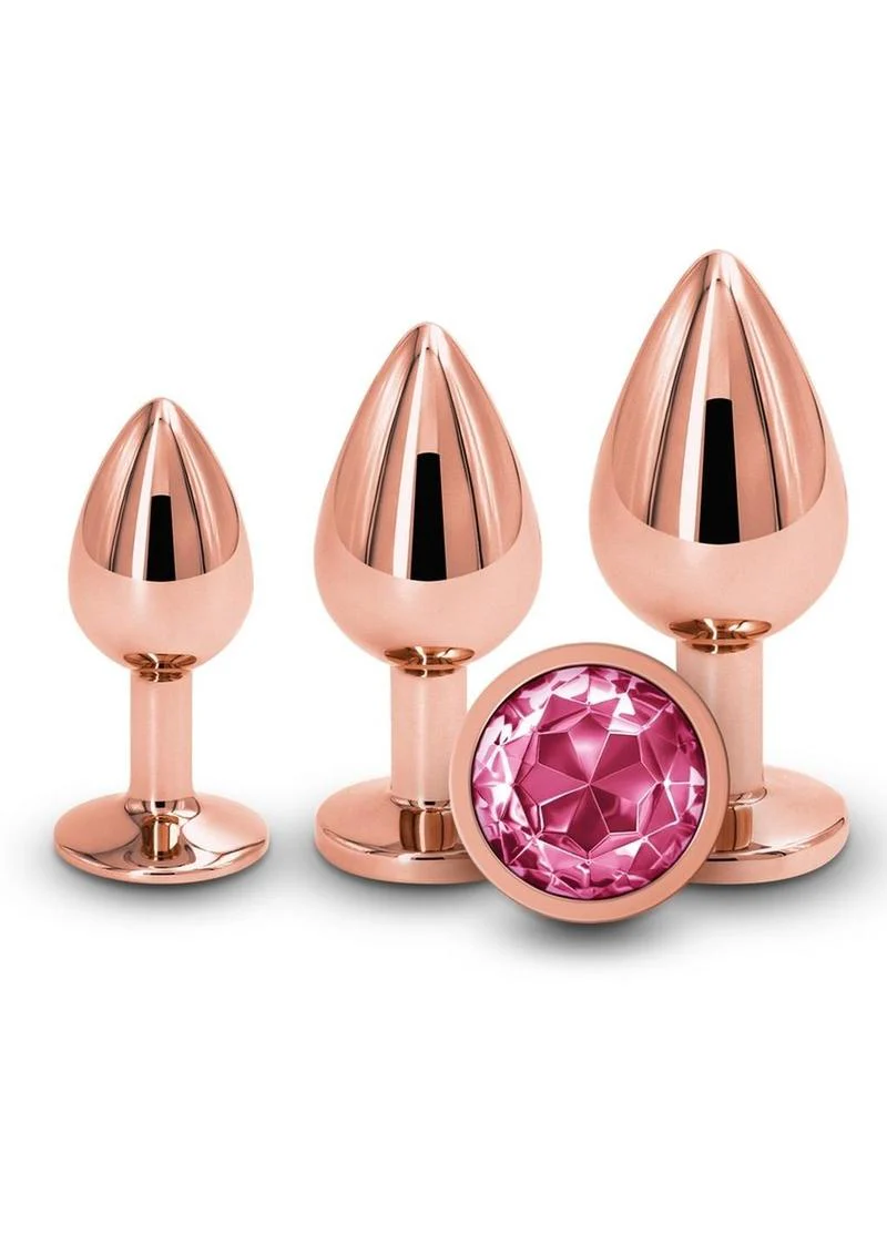 Rear Assets 3 Piece Metal Plug Kit Rainbow Aluminum with Gem Base - Image 6