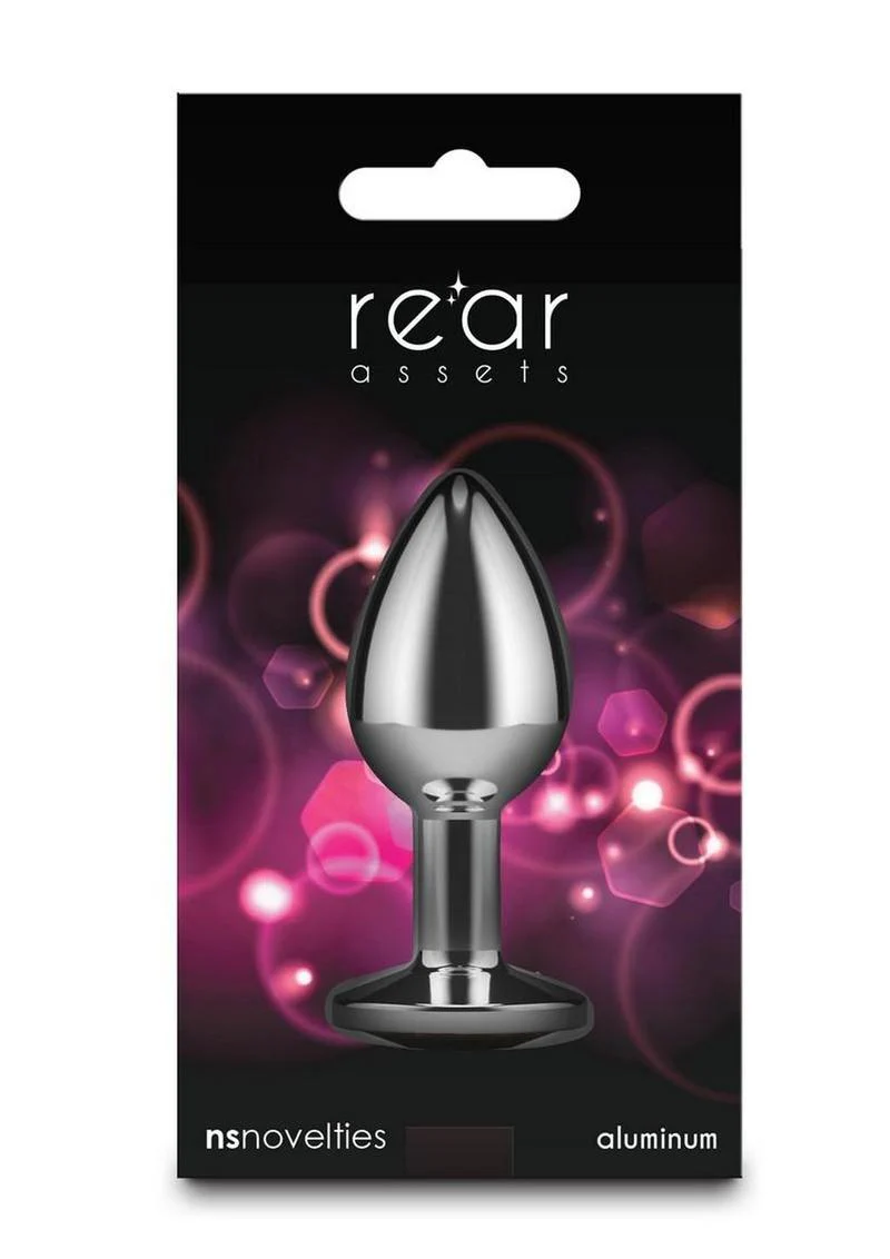Rear Assets Aluminum Anal Plug with Pink Gem - Image 5