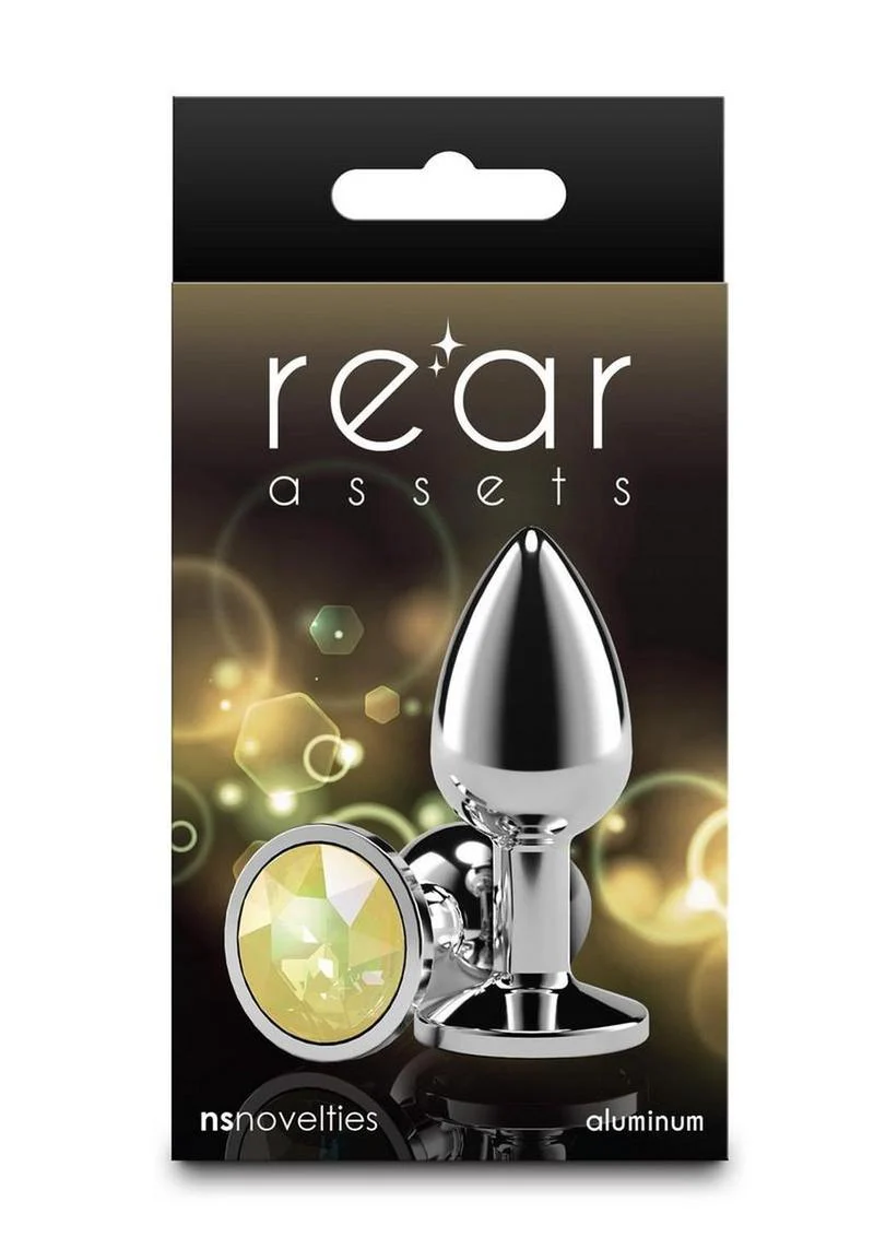 Rear Assets Aluminum Anal Plug with Yellow Gem - Image 4