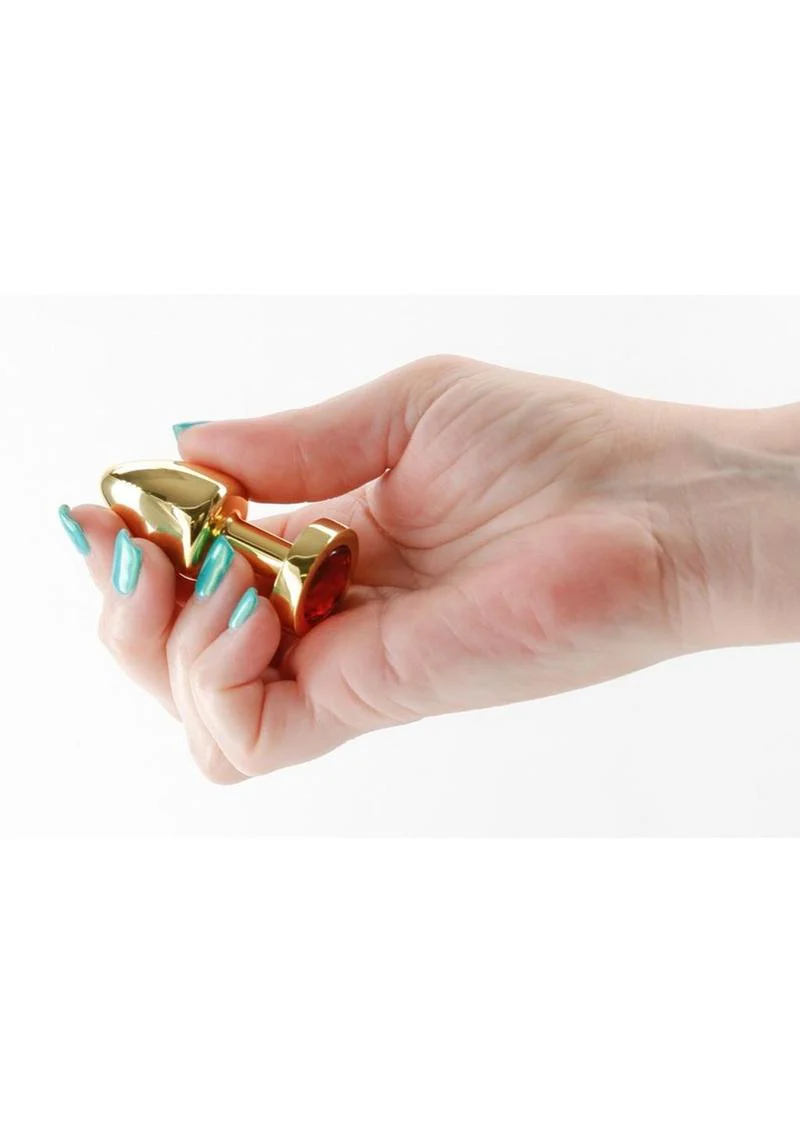 Rear Assets Petite Aluminum Anal Plug with Gem - Image 2