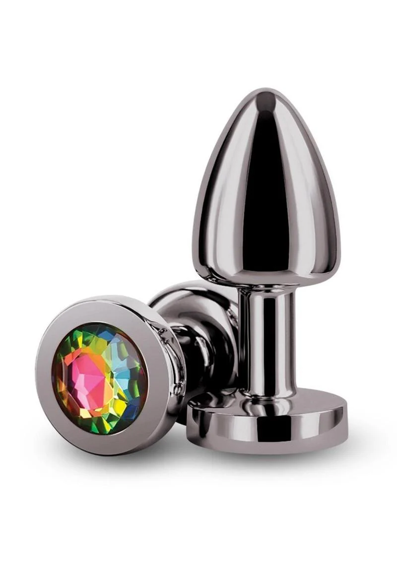 Rear Assets Petite Aluminum Anal Plug with Gem - Image 3