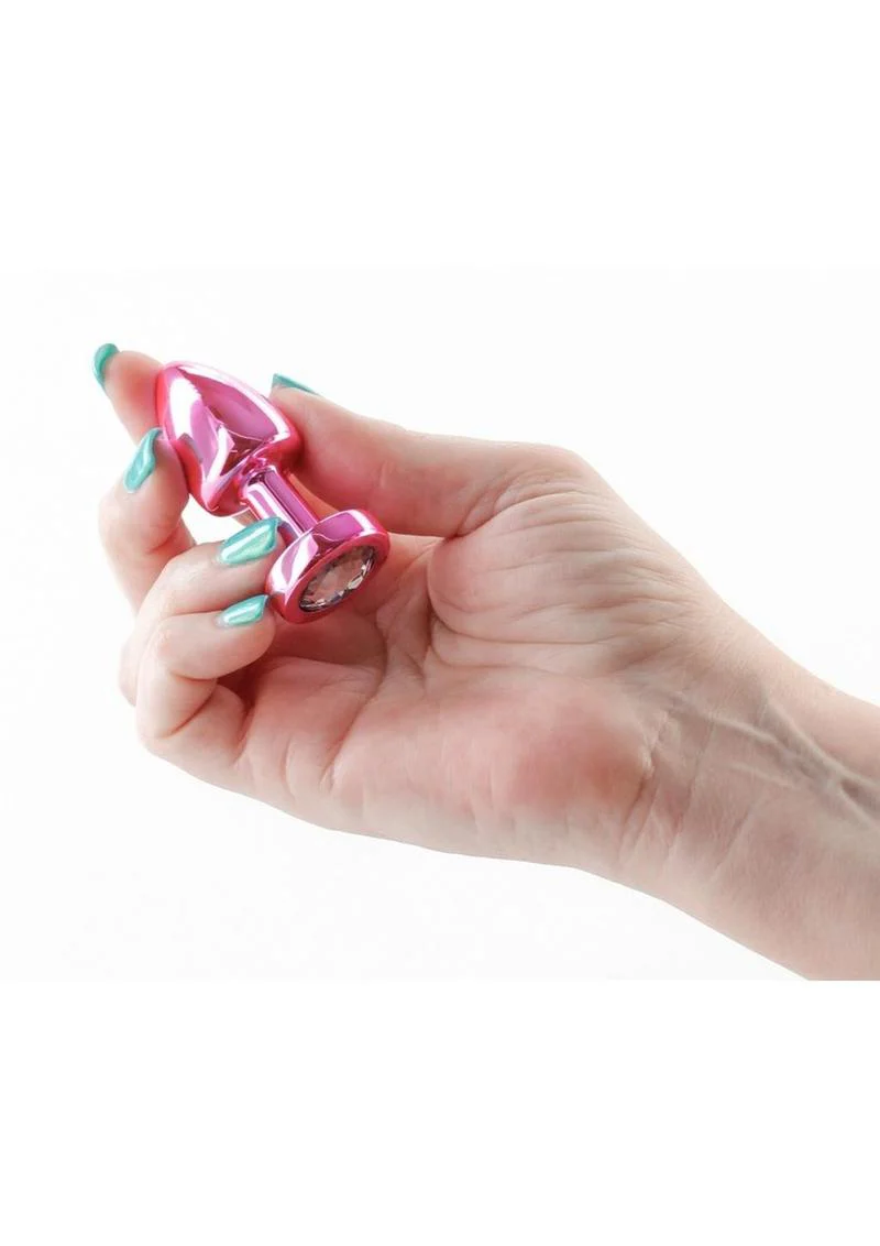 Rear Assets Petite Aluminum Anal Plug with Gem - Image 6