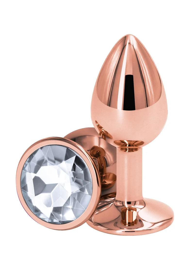 Rear Assets Rose Comfortable Gold Aluminum Anal Plug - Image 2