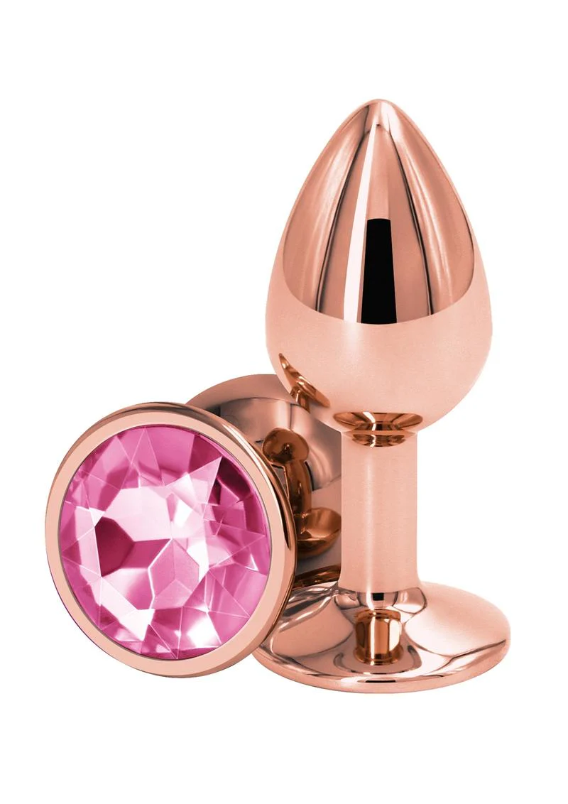 Rear Assets Rose Comfortable Gold Aluminum Anal Plug - Image 3