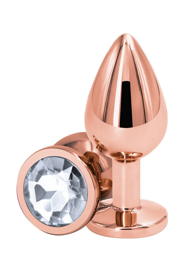 Rear Assets Rose Comfortable Gold Aluminum Anal Plug - Image 6