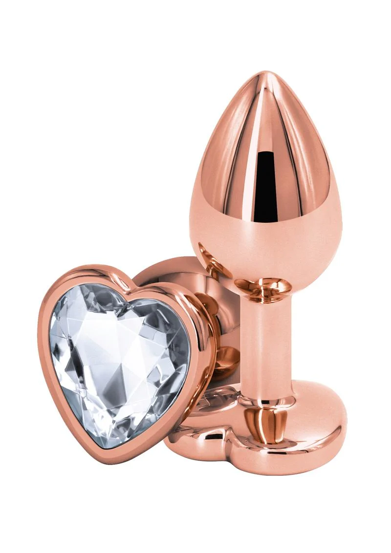 Rear Assets Rose Gold Aluminum Heart-Shaped Anal Plug - Image 4