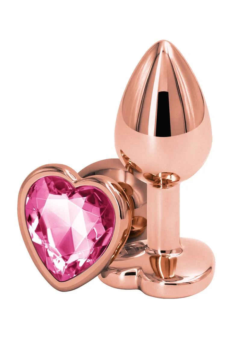 Rear Assets Rose Gold Aluminum Heart-Shaped Anal Plug - Image 5