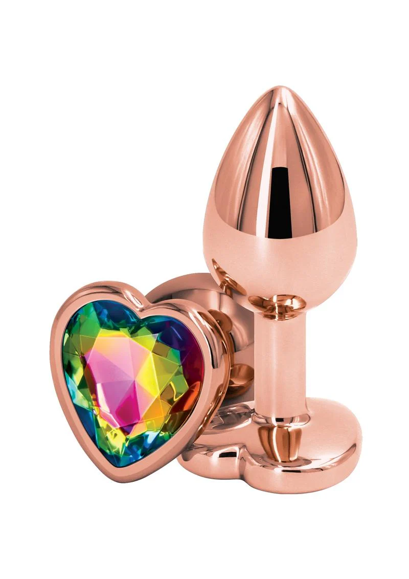 Rear Assets Rose Gold Aluminum Heart-Shaped Anal Plug - Image 6