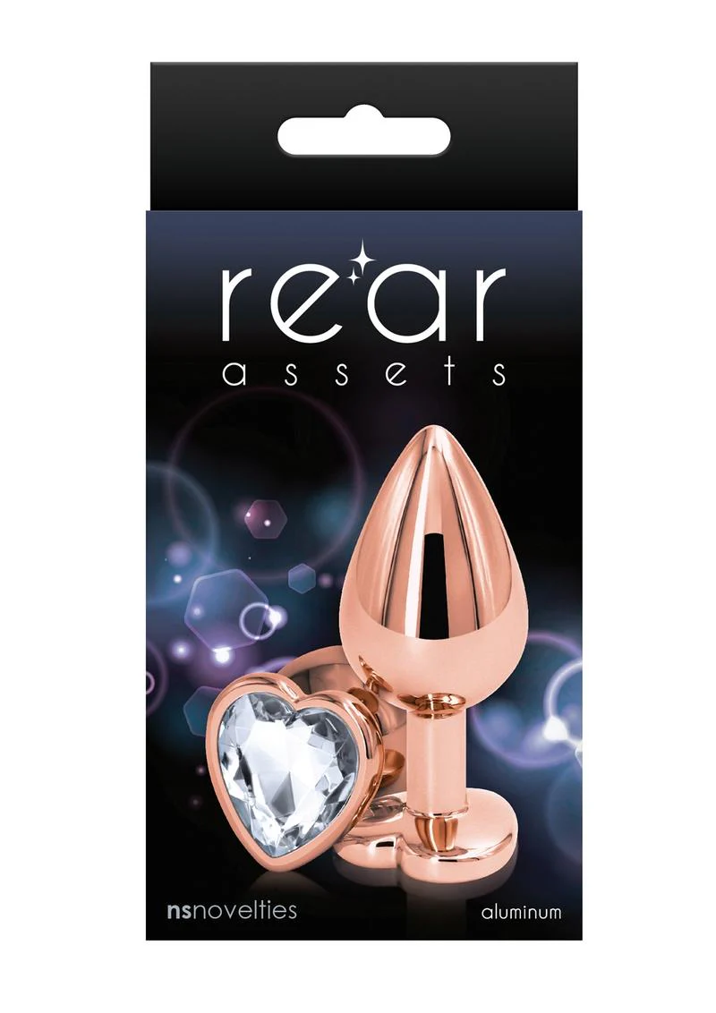 Rear Assets Rose Gold Aluminum Heart-Shaped Anal Plug - Image 8