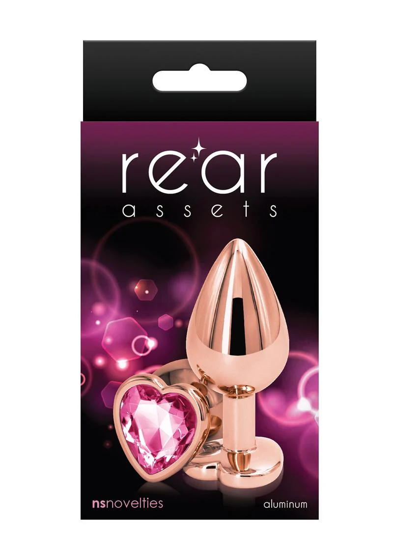 Rear Assets Rose Gold Aluminum Heart-Shaped Anal Plug - Image 9