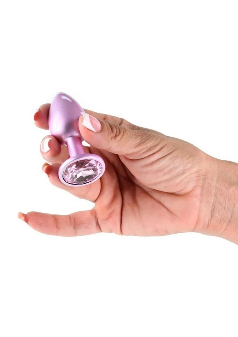 Rear Assets Small Iridescent Pink Aluminum Anal Plug - Image 2