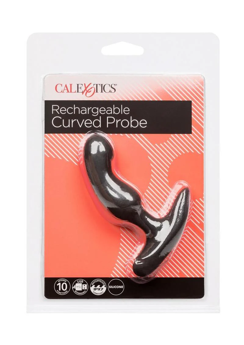 Rechargeable Curved Probe Silicone Anal Plug - Image 4