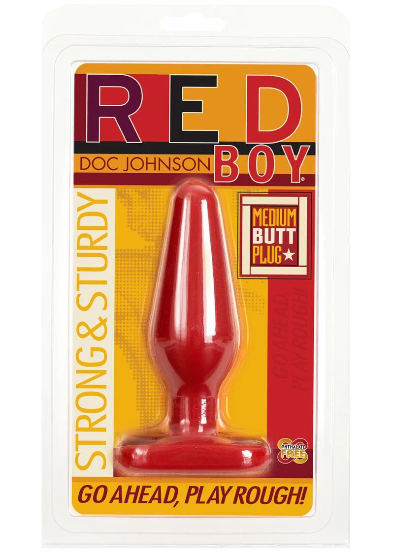 Red Boy Medium Butt Plug Strong and Sturdy by Doc Johnson - Image 2