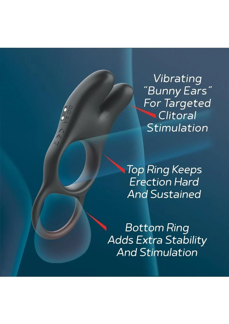 Red Dot V1 Silicone Rechargeable Vibrating Cock Ring with Remote Control - Image 2