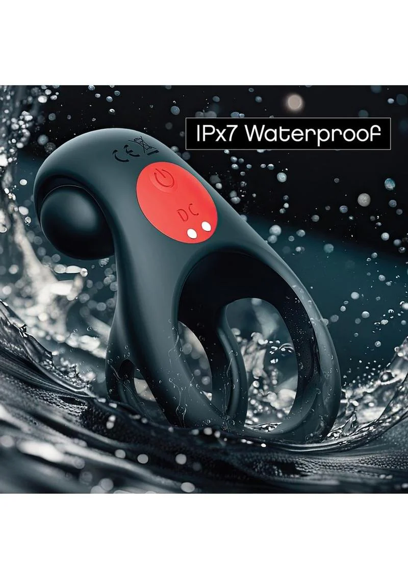 Red Dot V2 Rechargeable Silicone Vibrating Cock Ring with Remote Control - Image 3