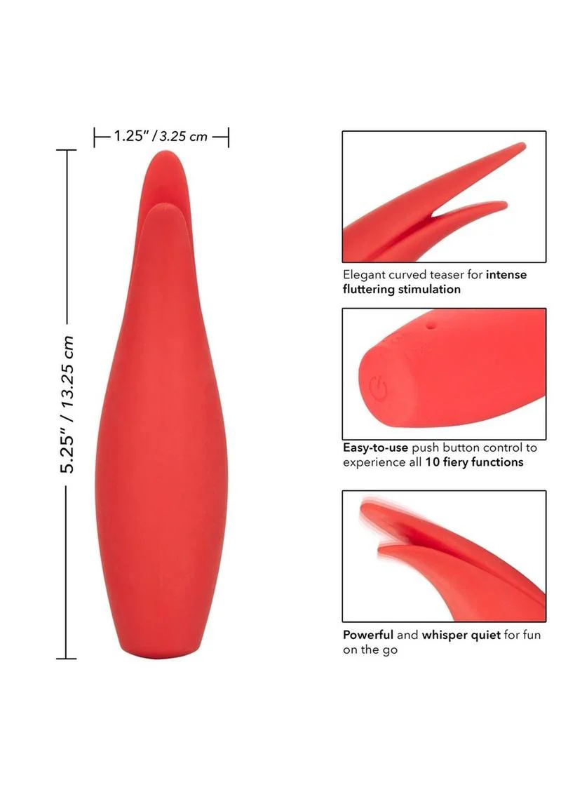 Red Hot Sizzle Rechargeable Silicone Vibrator for Clitoral Stimulation - Image 3