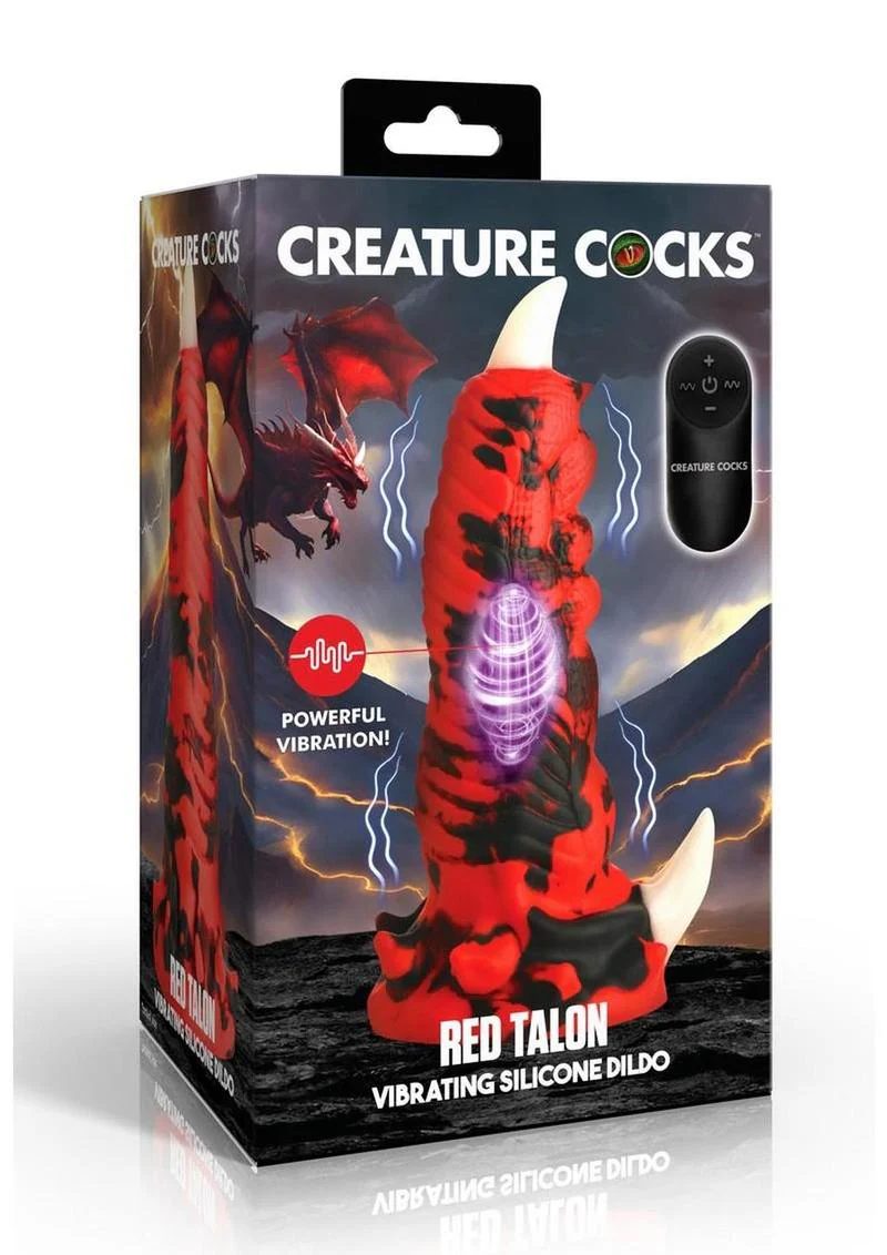Red Talon Vibrating Silicone Dildo - Image 4