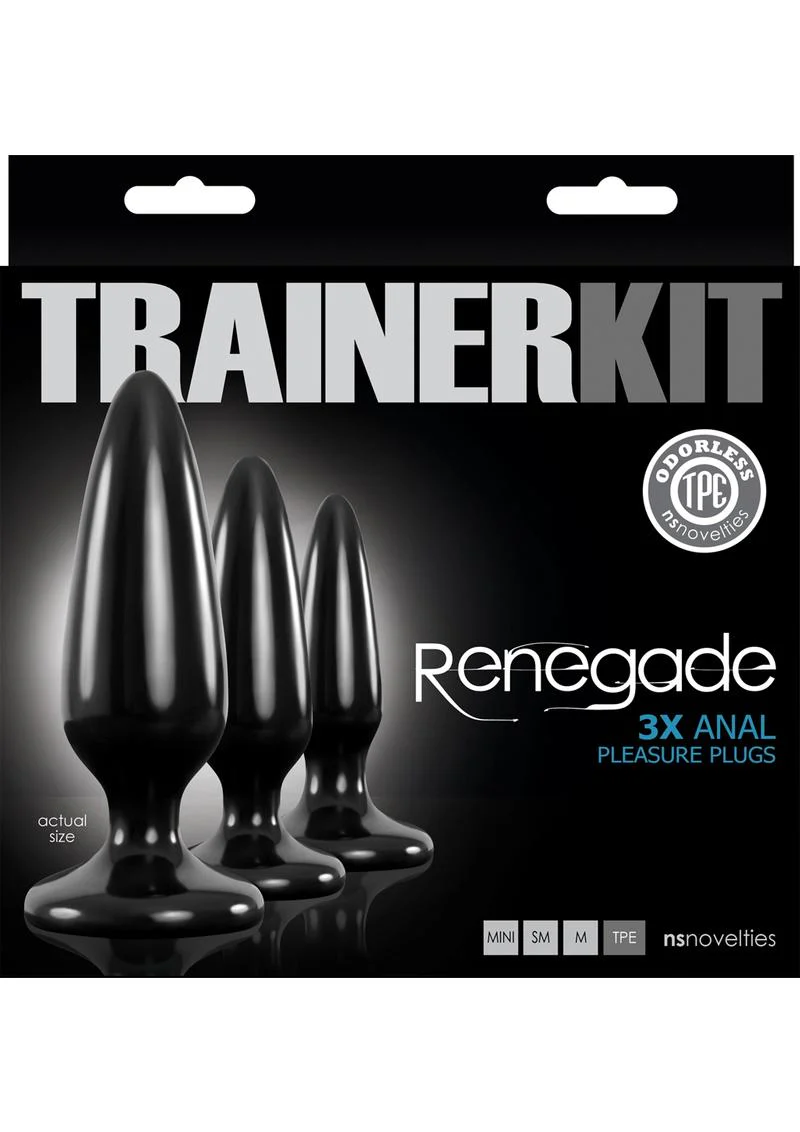 Renegade 3X Anal Pleasure Plugs Trainer Kit Black for Progressive Play - Image 2
