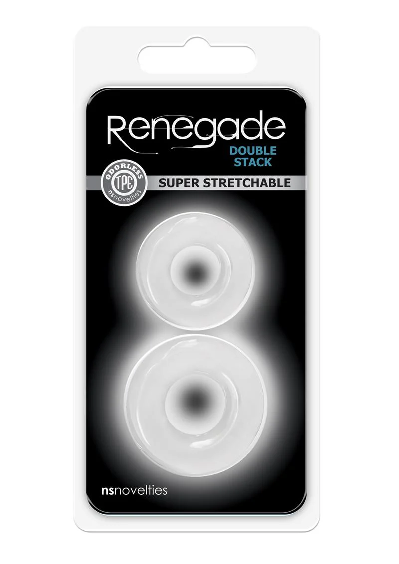 Renegade Double Stack Super Stretchable Cock With Clear Rings Set - Image 3