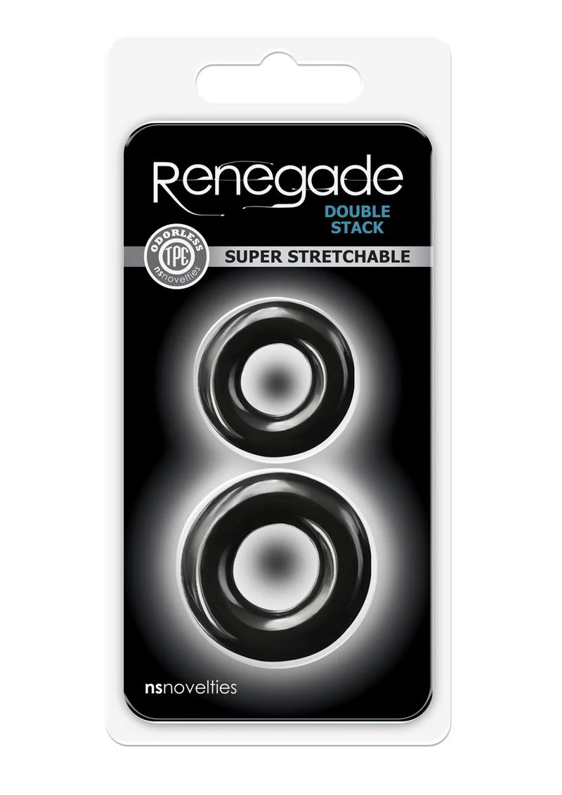 Renegade Double Stack Super Stretchable Cock With Clear Rings Set - Image 4