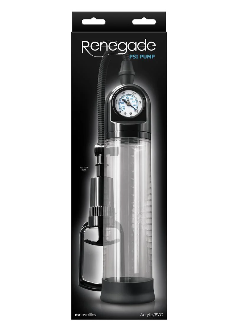 Renegade PSI Penis Pump Clear And Manual Vacuum Pump - Image 2