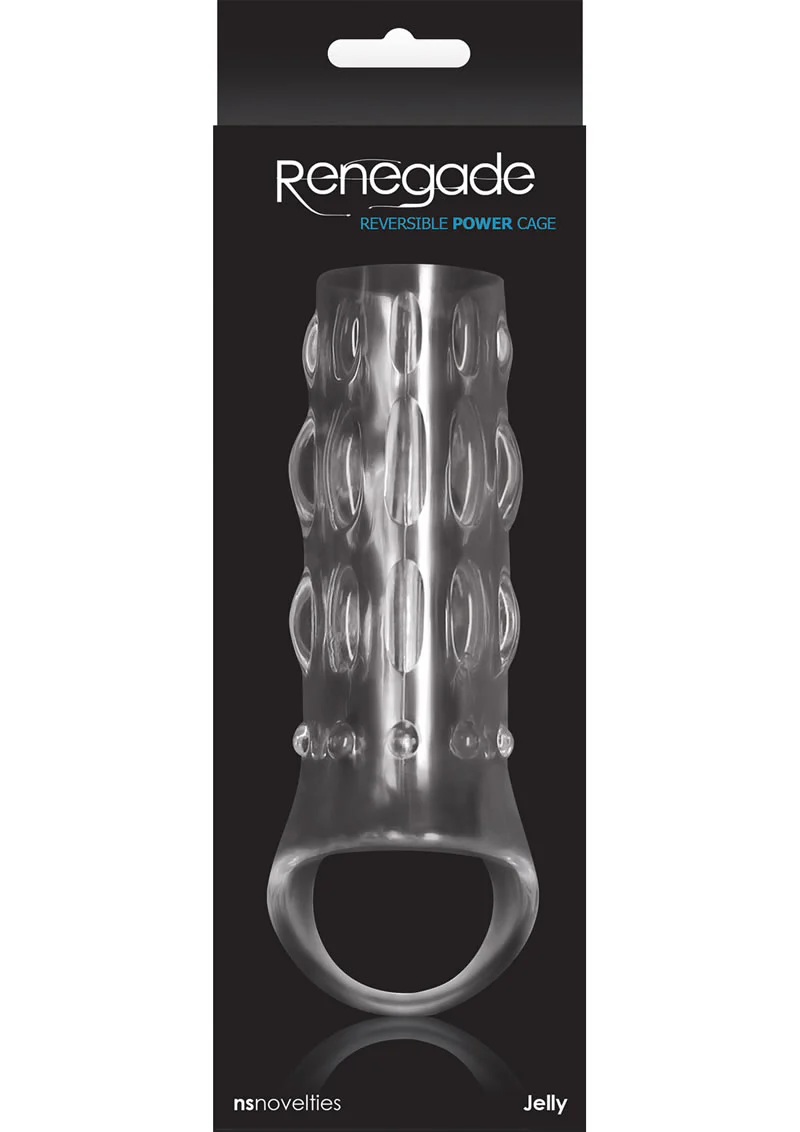 Renegade Reversible Power Cage Penis Sleeve Textured Jelly - Image 4