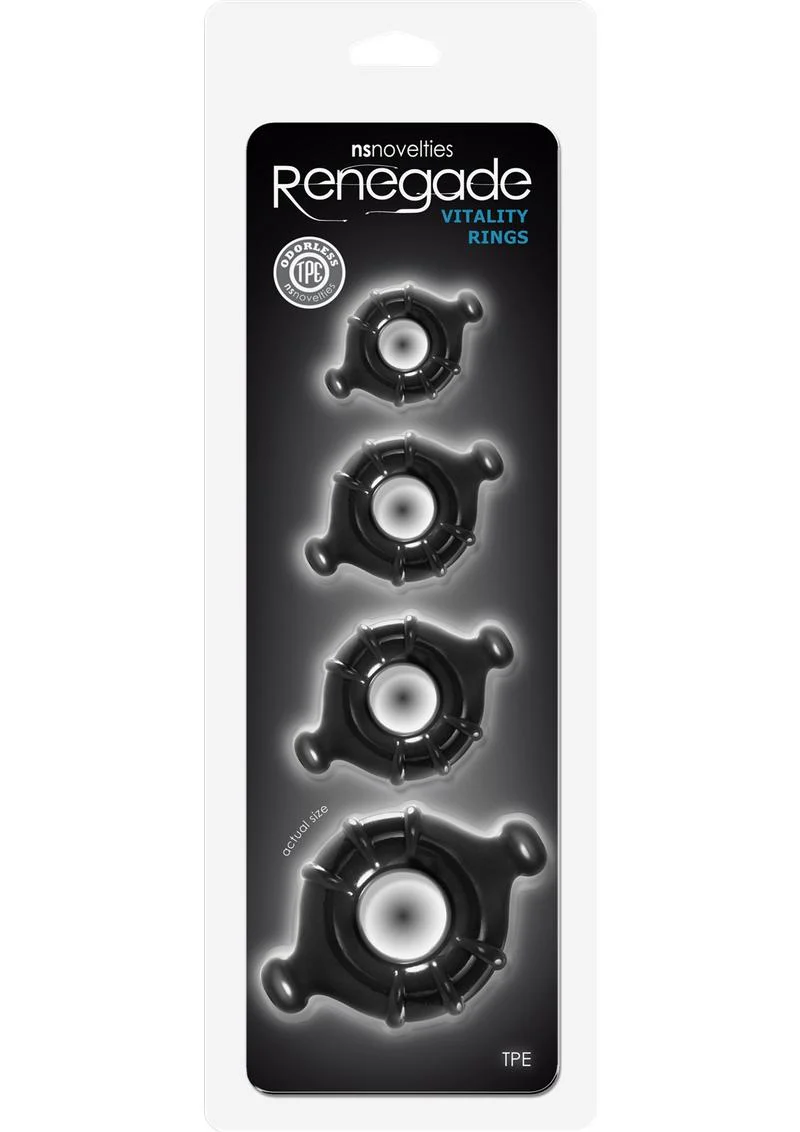Renegade Vitality Rings 4-Pack Versatile TPE Cock Rings Set - Image 3