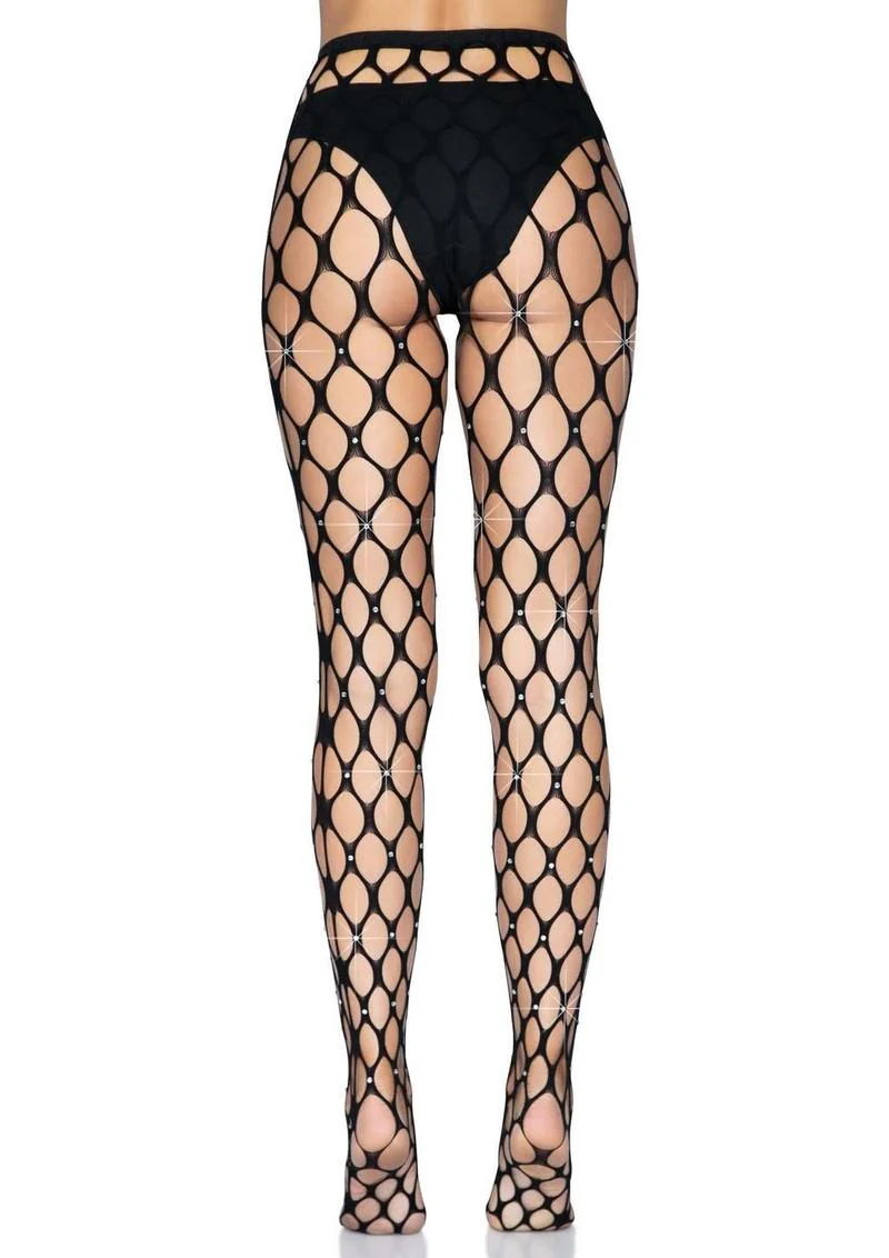 Rhinestone Jumbo Pothole Net Tights - Image 2