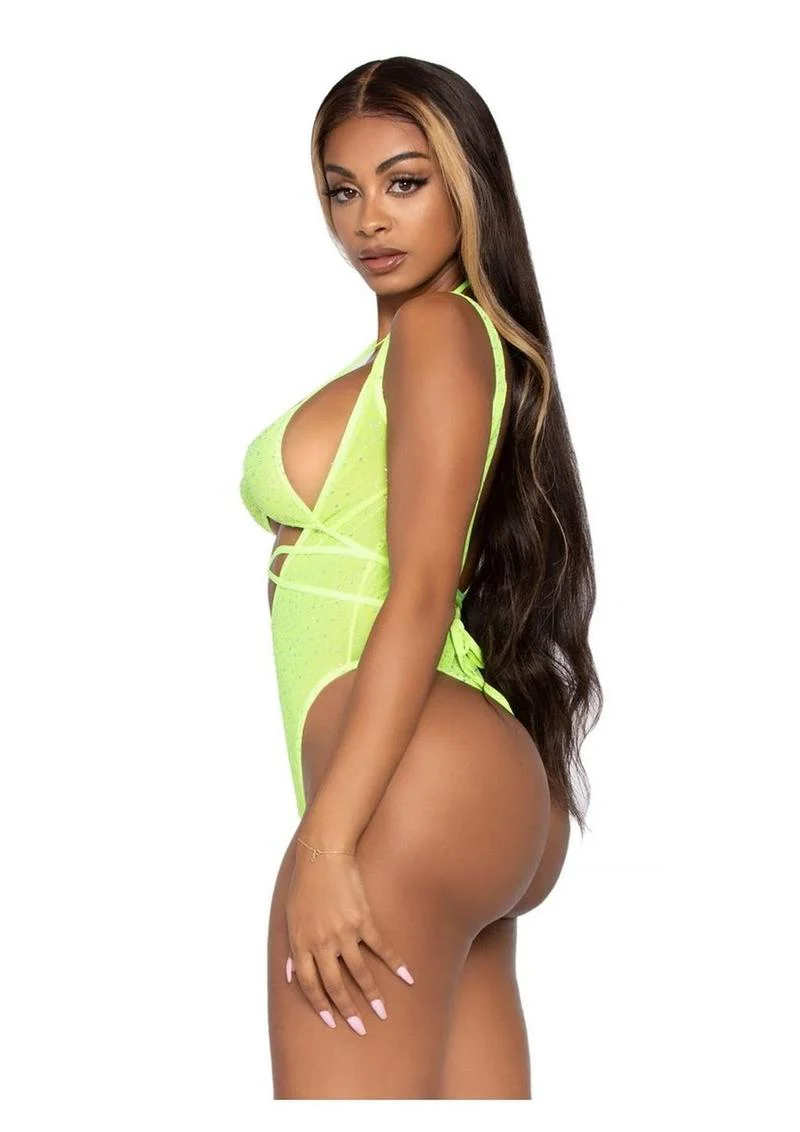 Rhinestone Mesh Wrap-Around Bikini Top - Image 11