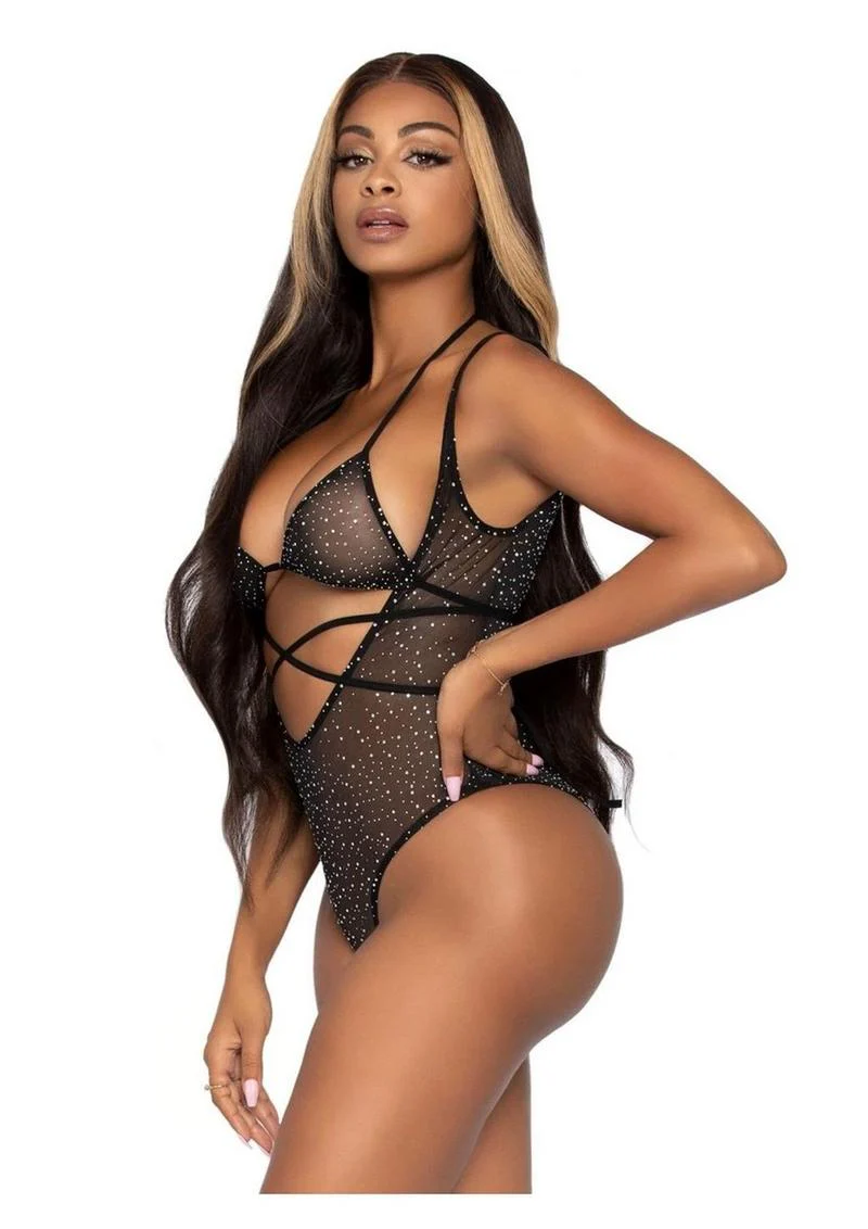 Rhinestone Mesh Wrap-Around Bikini Top - Image 3