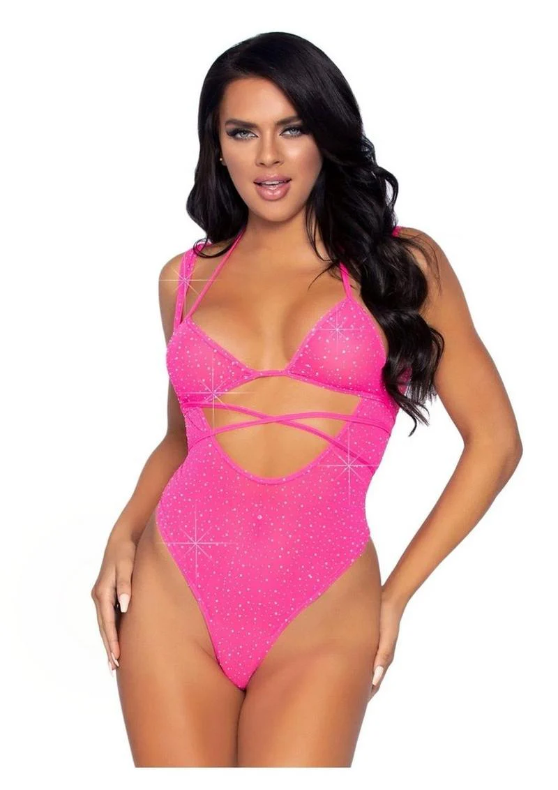 Rhinestone Mesh Wrap-Around Bikini Top - Image 5