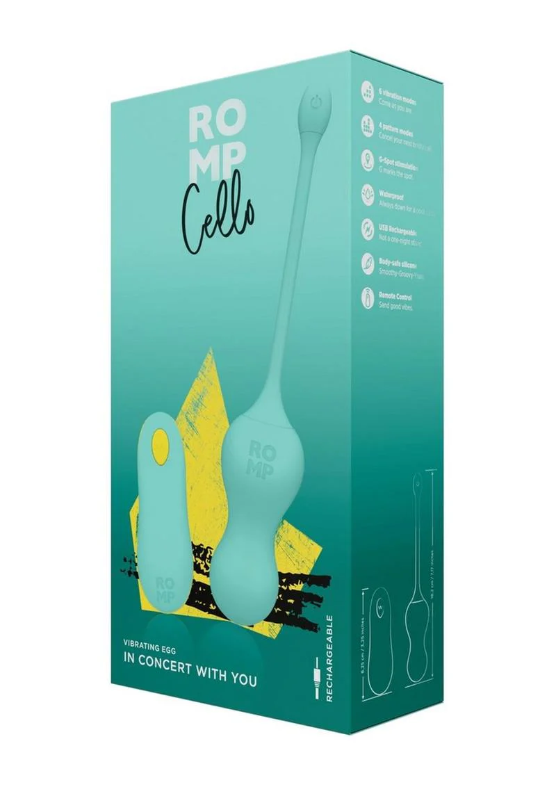 ROMP Cello Rechargeable Vibrating Egg with Remote Control - Image 4