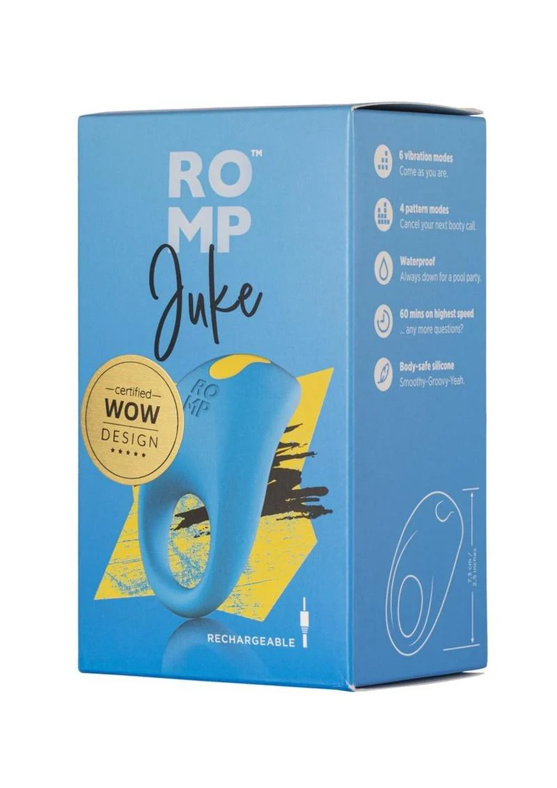 ROMP Juke Rechargeable Silicone Cock Ring 6 Vibration Modes - Image 4