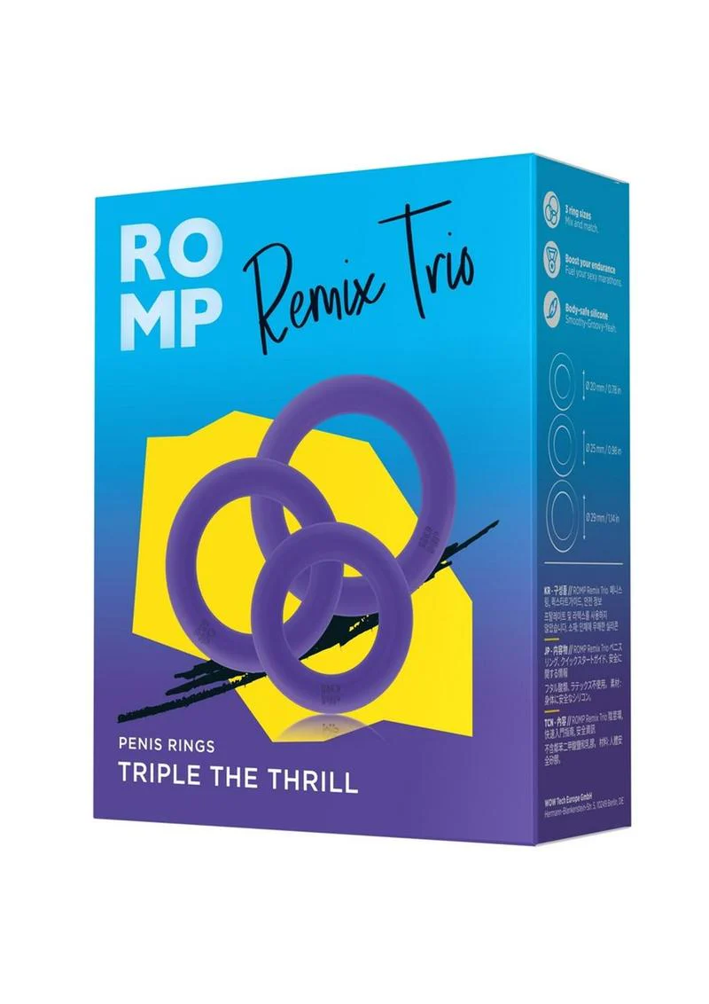 Romp Remix Trio Silicone Penis Rings Triple the Thrill - Image 4
